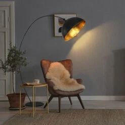 Lampada Da Terra Ad Arco Nero Opaco Foglia Oro Design Soggiorno Lampada Da Terra Orientabile Globo 58486 -Offerta economica OSRAM || Paulmann || ATMOSPHERA 28700205 3