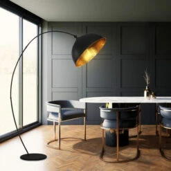 Lampada Da Terra Ad Arco Nero Opaco Foglia Oro Design Soggiorno Lampada Da Terra Orientabile Globo 58486 -Offerta economica OSRAM || Paulmann || ATMOSPHERA 28700205 4