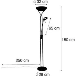 QAZQA Lampada Da Terra Con Braccioo De Lettura Empoli - Moderno - Acciaio,Vetro - Bronzo - Oblungo (non Sostituibile) LED Max. 1 X 30 Watt -Offerta economica OSRAM || Paulmann || ATMOSPHERA 29453155 3