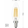 Lampadina Led Luce Calda 4w Oliva Filamento Candela Trasparente E14 C35