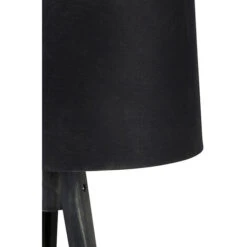 QAZQA Lampada Da Terra Con Paralume Tripodclassic - Classico - Legno,Lino,Tessuto - Nero - Oblungo/Tondo Max. 1 X Watt -Offerta economica OSRAM || Paulmann || ATMOSPHERA 32148930 4