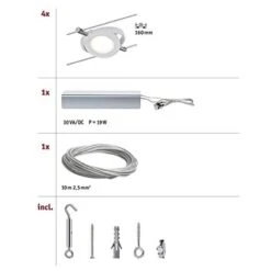 Paulmann 941.05 Roundmac - Kit Espandibile Lampada A Sospensione, 4x200lm 4x4W 2700K 230/12V, Bianco Opaco -Offerta economica OSRAM || Paulmann || ATMOSPHERA 33000104 3