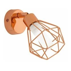 Eglo ZAPATA Faretto Da Parete In Acciaio, 3 W, Rame