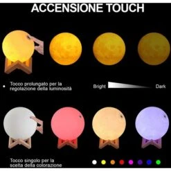 Lampada Tavolo Luna 18cm Luce LED RGB Cambio Colore Moon Lamp USB Telecomando -Offerta economica OSRAM || Paulmann || ATMOSPHERA 33247967 3