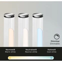 Briloner Leuchten Terra A LED, Incl. Lampada Da Parete, Dimmerabile, Regolazione Della Temperatura Del Colore, 2,3 Watt, 300 Lumen, Bianco, 240x240x1305mm -Offerta economica OSRAM || Paulmann || ATMOSPHERA 33409505 4