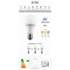V-TAC VT-2113 SUPER SAVER PACK CONFEZIONE 3 LAMPADINE LED E27 11W BULB A60 1055 Lm Bianco Freddo -Offerta economica OSRAM || Paulmann || ATMOSPHERA 33412175 4