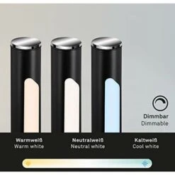 Briloner Leuchten 1384-015 Terra A LED, Incl. Lampada Da Parete, Dimmerabile, Regolazione Della Temperatura Del Colore, 2,3 Watt, 300 Lumen, Nero, 240x240x1305mm (LxP -Offerta economica OSRAM || Paulmann || ATMOSPHERA 33415074 4