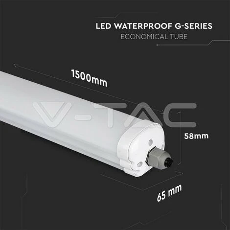 V-TAC VT-1574 TUBO LED PLAFONIERA 48W LAMPADINA 150CM IMPERMEABILE 3840 Lm IP65 Bianco Naturale 6 V-TAC VT-1574 TUBO LED PLAFONIERA 48W LAMPADINA 150CM IMPERMEABILE 3840 Lm IP65 Bianco Naturale - immagine 4