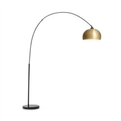 Besoa Amara Lampada Ad Arco Schermo Dorato Base In Marmo E27 Cavo: 2 M Oro