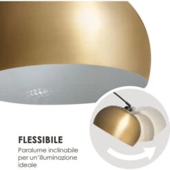Besoa Amara Lampada Ad Arco Schermo Dorato Base In Marmo E27 Cavo: 2 M Oro -Offerta economica OSRAM || Paulmann || ATMOSPHERA 34260700 3
