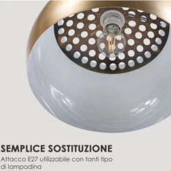 Besoa Amara Lampada Ad Arco Schermo Dorato Base In Marmo E27 Cavo: 2 M Oro -Offerta economica OSRAM || Paulmann || ATMOSPHERA 34260700 5