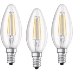 Osram Lampadine A Candela LED 4W Attacco E14 Luce Naturale 4000K Confezione Da 3
