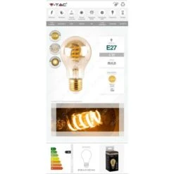 V-TAC VT-2154 LAMPADINA LED E27 Vetro 4W Luce 2200k BULB A60 FILAMENTO COB AMBRATA 360 Lm -Offerta economica OSRAM || Paulmann || ATMOSPHERA 36403939 2