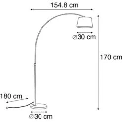 QAZQA + Lampada Da Terra Arco Arc - Moderno - Acciaio,Tessuto - Grigio/Acciaio - Tondo E27 Max. 1 X 9 Watt -Offerta economica OSRAM || Paulmann || ATMOSPHERA 36886076 3