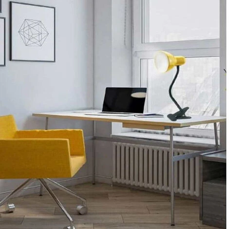 Lampada Snodabile Da Scrivania Con Pinza Braccio Flessibile Luce Da Tavolo Orientabile Con Attacco Per Lampadine E27 Gialla 4 Lampada Snodabile Da Scrivania Con Pinza Braccio Flessibile Luce Da Tavolo Orientabile Con Attacco Per Lampadine E27 Gialla - immagine 2