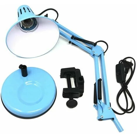 Lampada Da Tavolo Scrivania Lumetto Braccio Snodabile Morsetto Lume Blu Celeste 4 Lampada Da Tavolo Scrivania Lumetto Braccio Snodabile Morsetto Lume Blu Celeste - immagine 2