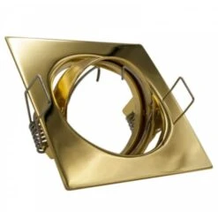 Portafaretto GU10 MR16 Oro Lucido - Quadrato Orientabile