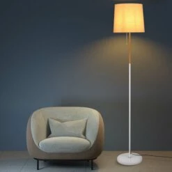 Lampada Piantana Terra Design Moderno Paralume E27 Tessuto Legno Metallo -Offerta economica OSRAM || Paulmann || ATMOSPHERA 41009351 5