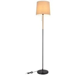 Lampada Piantana Terra Design Moderno Paralume E27 Tessuto Legno Metallo Nero -Offerta economica OSRAM || Paulmann || ATMOSPHERA 41009355 4