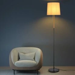 Lampada Piantana Terra Design Moderno Paralume E27 Tessuto Legno Metallo Nero -Offerta economica OSRAM || Paulmann || ATMOSPHERA 41009355 5