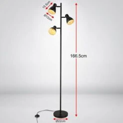 Lampada Piantana Terra Design Moderno Industriale Metallo 3 Luci Nero Oro 166cm -Offerta economica OSRAM || Paulmann || ATMOSPHERA 41009369 3