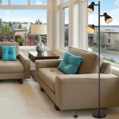 Lampada Piantana Terra Design Moderno Industriale Metallo 3 Luci Nero Oro 166cm -Offerta economica OSRAM || Paulmann || ATMOSPHERA 41009369 5