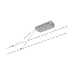 Paulmann 94428, Sistema A Corda Basic Set DC Max. 60 Watt Espandibile, Cromo Opaco, Fune Metallica In Plastica