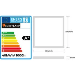 EUROPALAMP Pannello LED 40W 4000K Luce Neutra. LED Chip LED SMD EPISTAR. UGR-17. Alta Luminosità. Pannello LED Slimline Extra Piatto. LED Driver Incluso -Offerta economica OSRAM || Paulmann || ATMOSPHERA 41870502 5