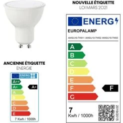 EUROPALAMP Lotto Di 10. Lampadina LED 7W 6000K Luce Fredda. GU10 LED Alta Luminosità -Offerta economica OSRAM || Paulmann || ATMOSPHERA 41870802 4