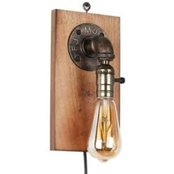 Lampada Da Parete In Metallo E Legno "Older" Serie Vintage