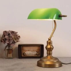 BANQUERO Lampada Da Tavolo E Da Scrivania Vintage E27 Colore Verde -Offerta economica OSRAM || Paulmann || ATMOSPHERA 41983191 4