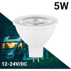 Lampadina GU5.3 LED MR16 12-24V DC 5W Temperatura Di Colore Bianco Caldo