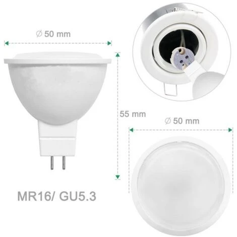 Lampadina LED GU5.3 MR16 5W 12V 350lm Temperatura Di Colore Bianco Caldo 6 Lampadina LED GU5.3 MR16 5W 12V 350lm Temperatura Di Colore Bianco Caldo - immagine 4