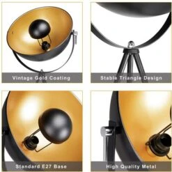 Lampada Piantana Terra Design Moderno Industriale Metallo Luce E27 Nero Oro -Offerta economica OSRAM || Paulmann || ATMOSPHERA 42294469 3