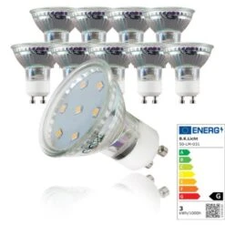 Lampadine LED Luce Calda, 3W (equivalenti A 25W) Attacco GU10, Confezione Da 5, 250 Lumen, 3000Kelvin, Per Faretti, Plafoniere, Lampade, Illuminazione Da Interno 230V