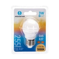 Lampadina Led E27 G45 A Sfera 3W Bianco Caldo 3000K Aigostar -Offerta economica OSRAM || Paulmann || ATMOSPHERA 4304903 3