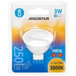 Faretto Led MR16 3W SMD Apertura 120 Gradi Bianco Caldo 3000K Aigostar -Offerta economica OSRAM || Paulmann || ATMOSPHERA 4304974 3