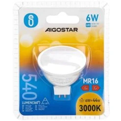 Faretto Led MR16 6W SMD Apertura 120 Gradi Bianco Caldo 3000K Aigostar 8 Faretto Led MR16 6W SMD Apertura 120 Gradi Bianco Caldo 3000K Aigostar -Offerta economica OSRAM || Paulmann || ATMOSPHERA 4304978 3