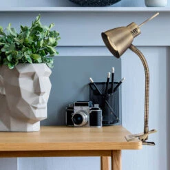 Lampada Da Comodino Lampada A Morsetto Lampada Da Tavolo In Ottone Anticato Lampada Da Tavolo Mobile Con Spot Mobile, Metallo, 1x LED 3 Watt 165 Lm, LxPxH 24x24x37,5 Cm -Offerta economica OSRAM || Paulmann || ATMOSPHERA 46925747 3