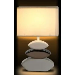 Lampada Da Tavolo Lume Comodino Ceramica Tessuto Bianco Design Moderno Abatjour -Offerta economica OSRAM || Paulmann || ATMOSPHERA 47296431 3
