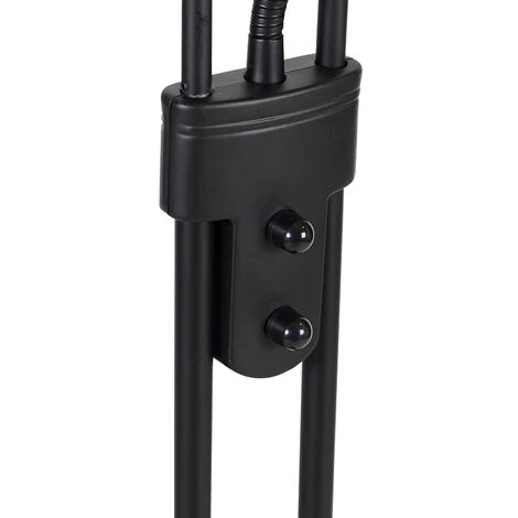 QAZQA Lampada Da Terra Con Braccioo De Lettura Empoli - Moderno - Acciaio,Vetro - Nero - Oblungo (non Sostituibile) LED Max. 1 X 30 Watt 5 QAZQA Lampada Da Terra Con Braccioo De Lettura Empoli - Moderno - Acciaio,Vetro - Nero - Oblungo (non Sostituibile) LED Max. 1 X 30 Watt - immagine 3