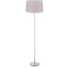 Relaxdays Lampada Da Terra Con Paralume, Stelo Cromato, Attacco E27, Ø 40 Cm, Piantana Da Pavimento, 148,5 Cm, Rosa