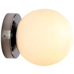 Applique Con Sfera In Vetro Opalino "AVA" Inspiration En Flos IC C/W1- E27 - IP44 Colore Cromo 11 Applique Con Sfera In Vetro Opalino "AVA" Inspiration En Flos IC C/W1- E27 - IP44 Colore Cromo -Offerta economica OSRAM || Paulmann || ATMOSPHERA 52044842 5