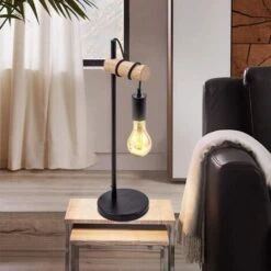 Lampada Da Scrivania, Lampada Da Tavolo In Metallo Nero E Legno, Lampada Da Comodino Retrò, Lampada Da Scrivania Dal Industriale, Ideale Per Ambienti Rustici E Moderni, Lampadina E27 Non Inclusa -Offerta economica OSRAM || Paulmann || ATMOSPHERA 52072981 3
