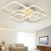 Lampadario Da Soffitto Plafoniera A Led Moderna 70 Watt Con 6 Quadrati 5600 Lm Luce Naturale 4000k