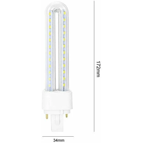 Lampadina Led 15 W G24 2 Pin Lampada Tubolare Luce Bianca 6500k 15 Watt 4 Lampadina Led 15 W G24 2 Pin Lampada Tubolare Luce Bianca 6500k 15 Watt - immagine 2