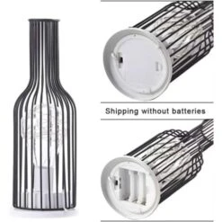 Lampada Da Notte In Ferro Retrò, Lampada Da Tavolo Creativa Con Bottiglia Di Vino, Lampada Da Notte In Filo Di Rame Per Hotel Ristorante Di Casa, Batterie Non Incluse -Offerta economica OSRAM || Paulmann || ATMOSPHERA 52860003 5