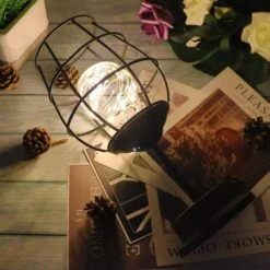 Luce Notturna In Ferro Retrò, Lampada Da Tavolo Creativa Con Calice Da Vino, Lampada Da Notte In Filo Di Rame Per Hotel Ristorante Di Casa, Batterie Non Incluse -Offerta economica OSRAM || Paulmann || ATMOSPHERA 52860011 3