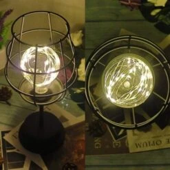 Luce Notturna In Ferro Retrò, Lampada Da Tavolo Creativa Con Calice Da Vino, Lampada Da Notte In Filo Di Rame Per Hotel Ristorante Di Casa, Batterie Non Incluse -Offerta economica OSRAM || Paulmann || ATMOSPHERA 52860011 4