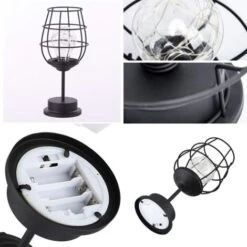 Luce Notturna In Ferro Retrò, Lampada Da Tavolo Creativa Con Calice Da Vino, Lampada Da Notte In Filo Di Rame Per Hotel Ristorante Di Casa, Batterie Non Incluse -Offerta economica OSRAM || Paulmann || ATMOSPHERA 52860011 5